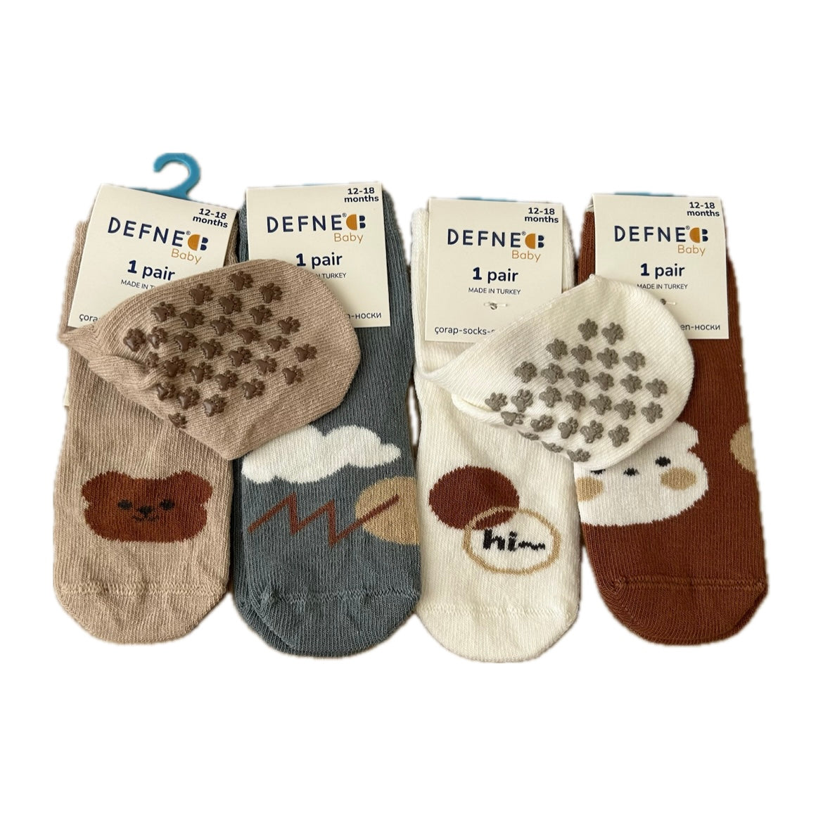 Non-Slip Cozy Bear Grip Socks