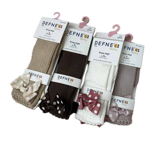 Cute & Cozy High Knee Bow Socks for Girls