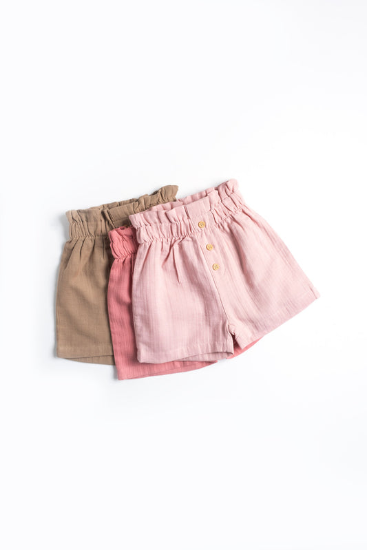 Soft Muslin Shorts with Buttons